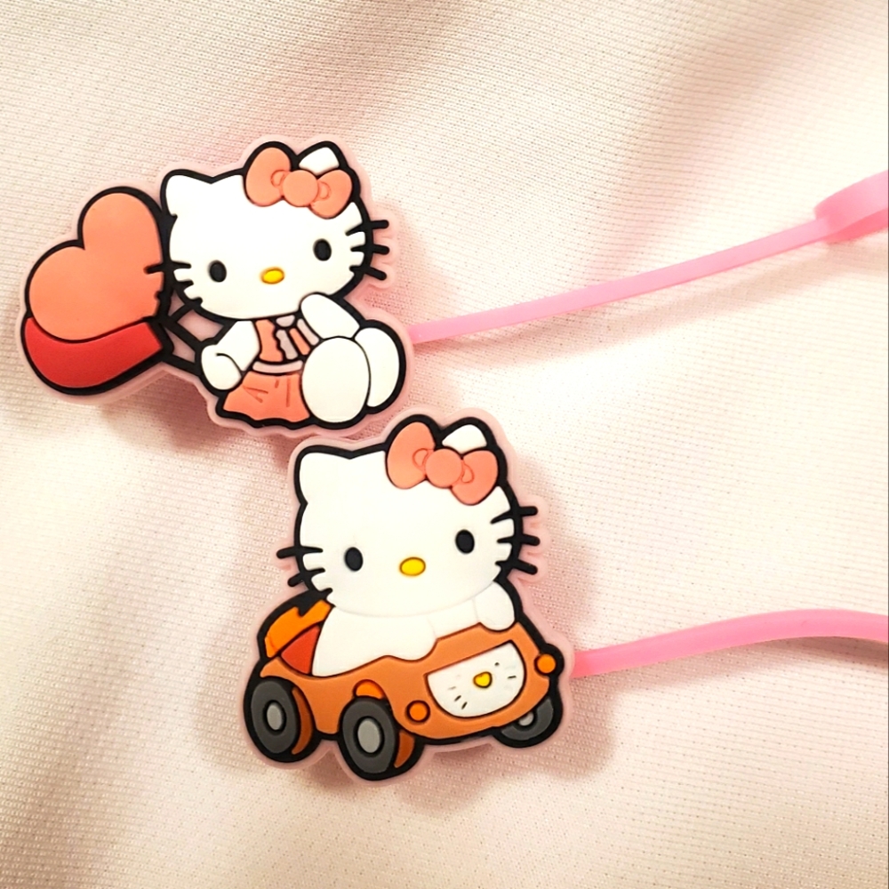 Hello Kitty Straw Toppers Set Of 2